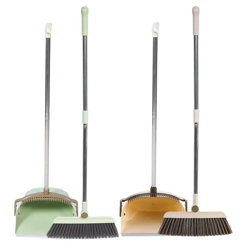 

Broom and Dustpan Combo Set Tidy Up with Ease Stand Up Broom and Dustpan Set Perfect for Home Office and Kitchen Cleanings