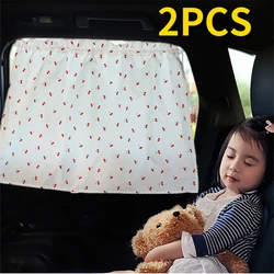 2pcs Suction cup Curtain Car Window Sunshade Cover Cartoon Universal Side Window Sunshade UV Protection For Kid Baby Children