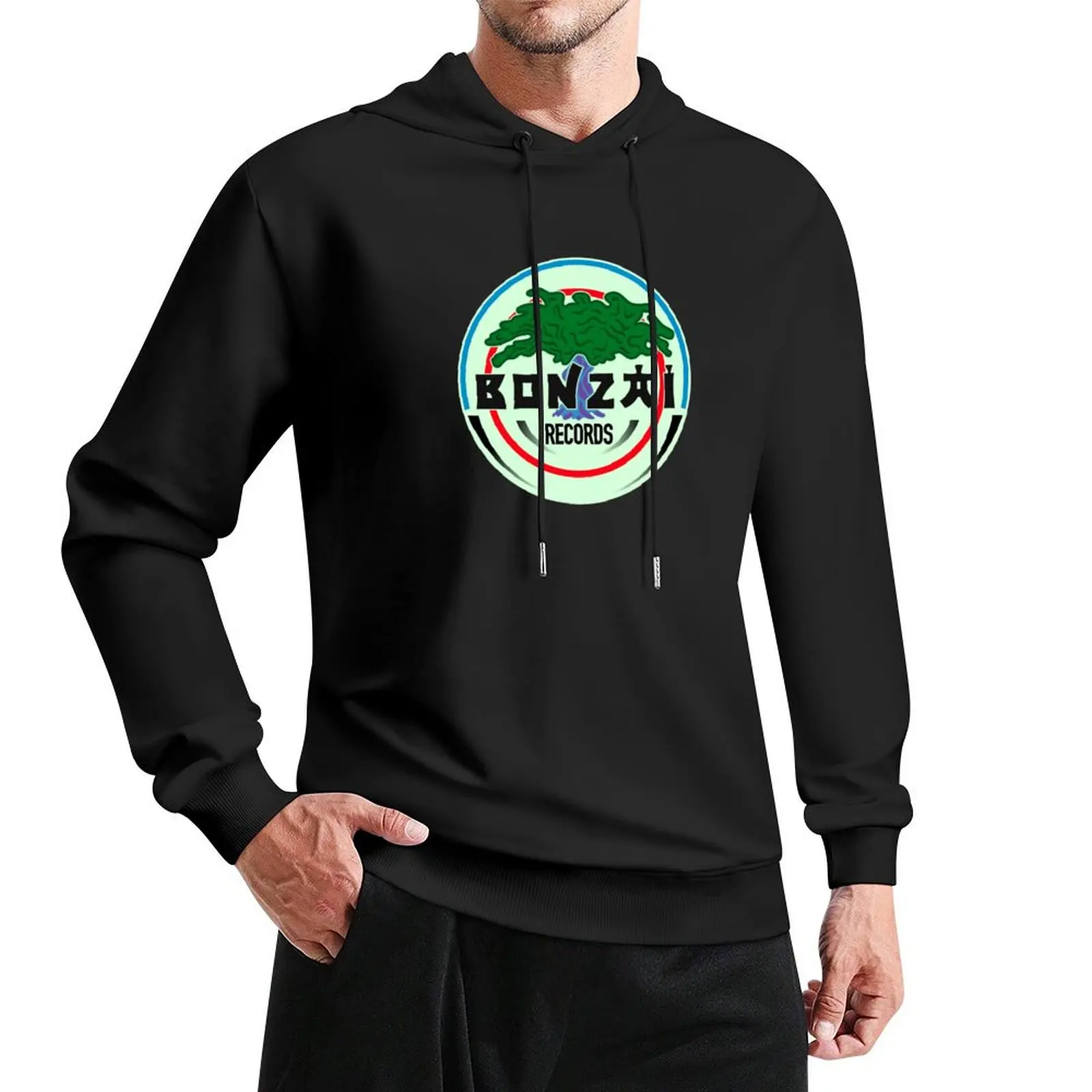 Bonzai Records Pullover Hoodie autumn anime clothing graphic t shirts men mens hoodie