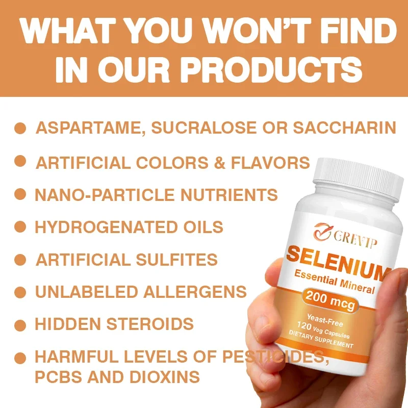 Selenium - Thyroid Support, for Energy Levels, Metabolism, Fatigue and Brain Function