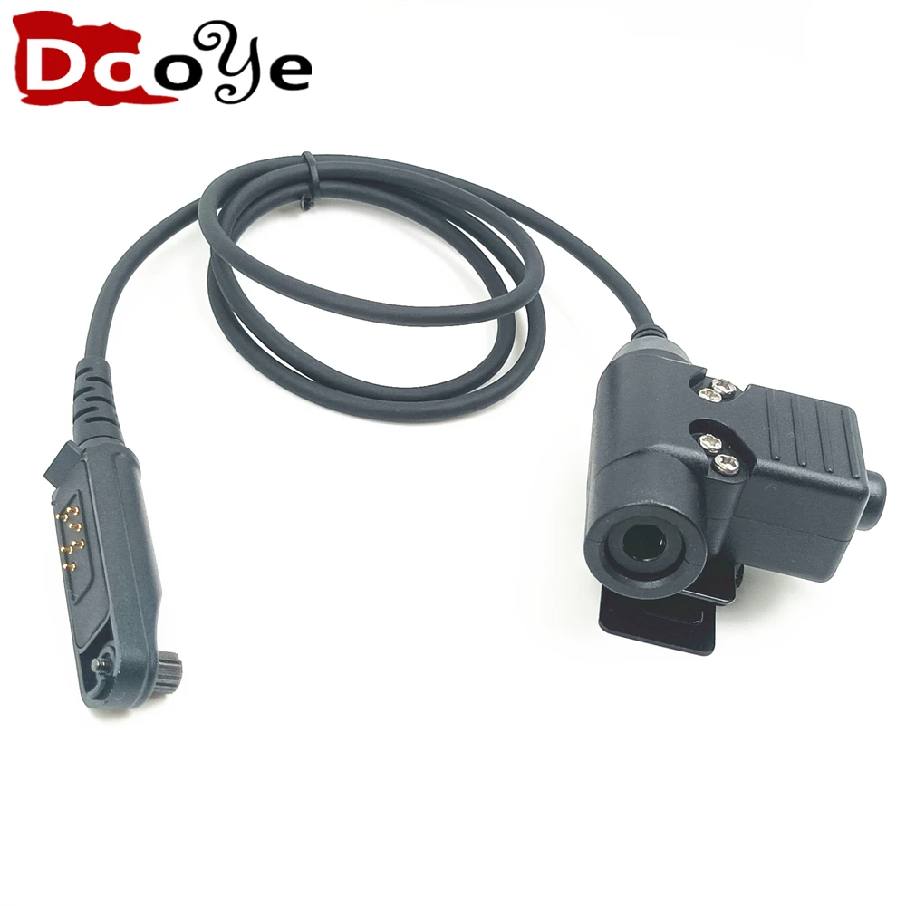 Headset Adapter Tactical U94 PTT Cable Plug for Baofeng UV-9R Plus UV-XR BF-A58 BF-9700 GT-3WP Portable Radio Walkie Talkie