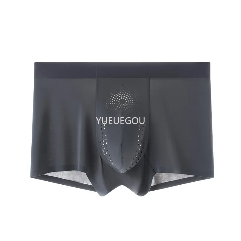 Летние мужские бесшовные ультратонкие дышащие удобные антибактериальные трусы-боксеры из ледяного шелка, нижнее белье большого размера, крутое, быстросохнущее