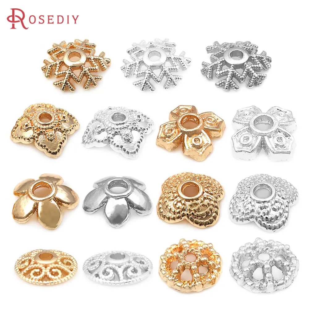 

Diameter 6MM 8MM 18K Gold Color Brass Round Flower Beads Caps High Quality Diy Jewelry Accessories Rosediy official-website