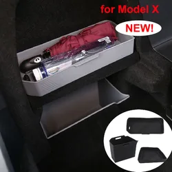 Rear Trunk Side Storage Box For Tesla Model X Silicone Trunk Organizer Bins Partition Stowing Tidying Car Interior Accessories