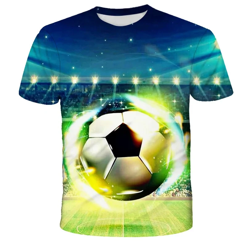 2025, Kinderkleidung für Kinder, 3D-Druck, Flamme, Fußball, Grafik-T-Shirts, Sommer, kurze Ärmel, Rundhalsausschnitt, Tops, T-Shirts für Kinder – Detail 4