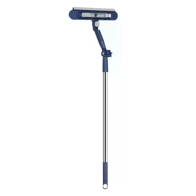 Rotatable High-Rise Window Cleaner 120CM Long Handle 2 in 1 Scrub Squeegee Tool for Household Outdoor Glass Cleaning