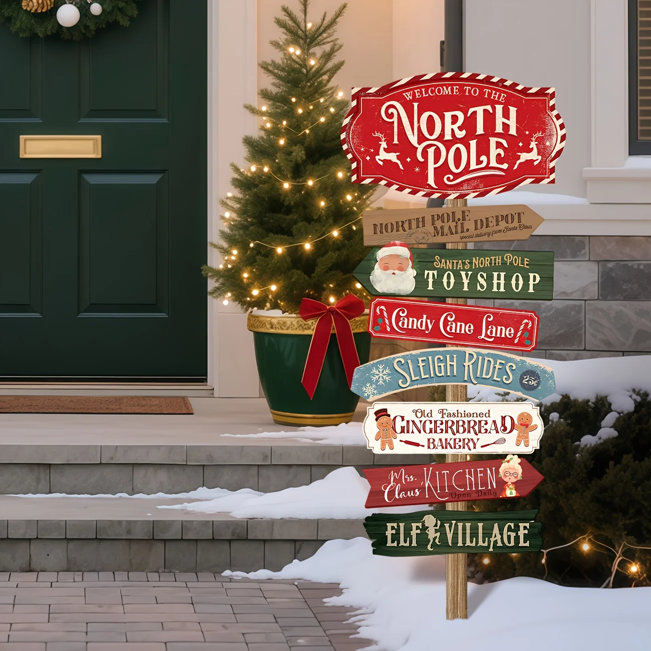 Christmas Party Decorations Christmas North Pole Yard Signs Joyful Believe Jolly Merry Christmas Lawn Outdoor…