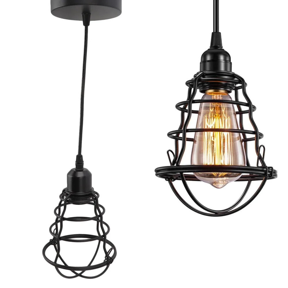 Retro Iron Retro Industrial Chandeliers E27 E26 Holder 110‑220V Ceiling Pendant Light Retro Chandeliers Hallway