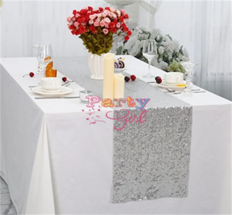 High Thick Table Runners Sparkly Sequin Table Runner For Wedding Decoration Sequin Christmas Birthday Baby Shower Party Decor