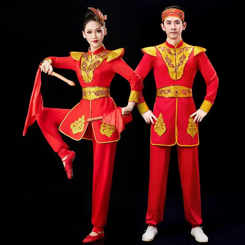 new-folk-dance-costume-adults-men-women-drumming-stage-performance-clothing-chinese-traditional-national-festival-yangko-outfit