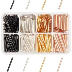 64g Opaque Glass Bugle Beads 30mm/20mm Bugle Seed Beads Tube Loose Beads for Jewelry Making- Metallic Color