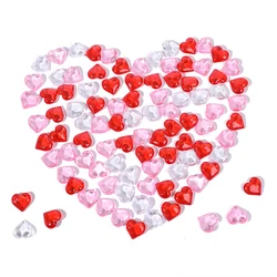 10/30/50pcs Red Pink Clear Acrylic Heart Shaped Plastic Gemstone Red Lips Wedding Valentine's Day Table Decoration Vase Filling
