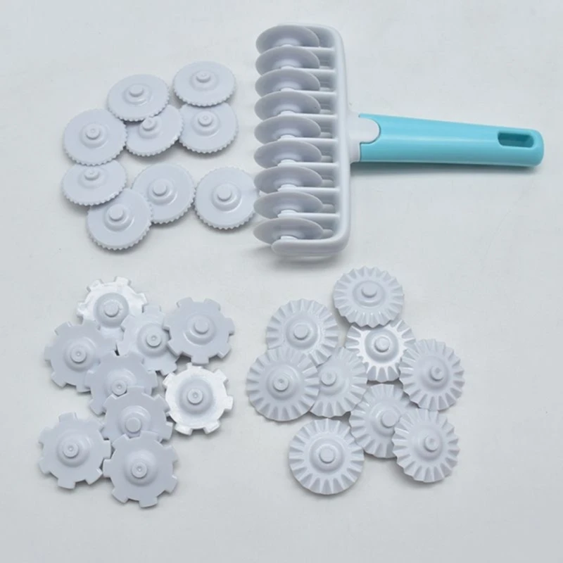 37Pieces Fondant Ribbon Cutter Wheel Roller Pastry Mold Dough Lattice Cutter