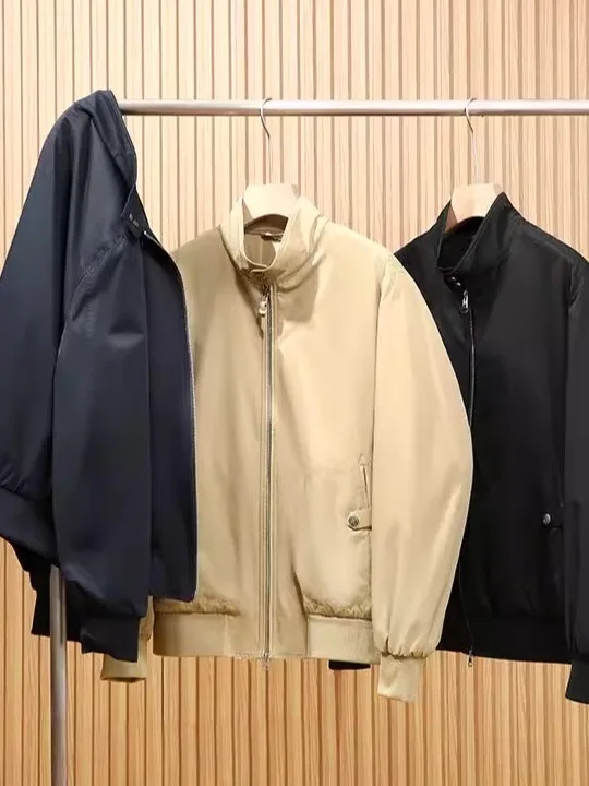 

Классическая мужская винтажная куртка-харрингтон G9 с воротником, для охоты, верхняя одежда, роскошный стиль преппи, оригинальный дизайн, приталенный крой, полиэстер