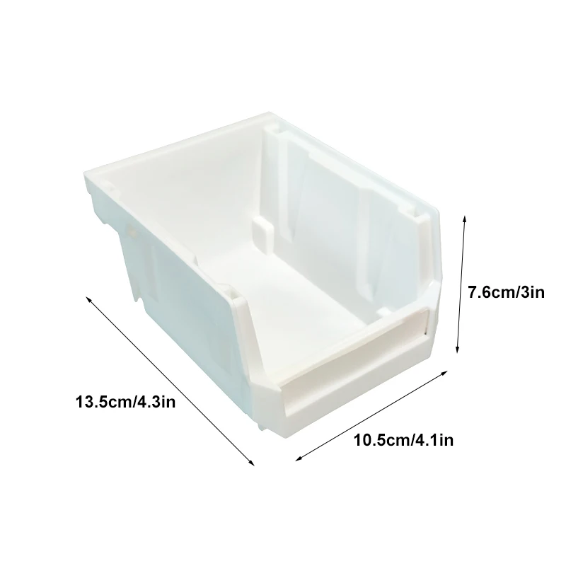 LEADLOONG V1 White Color Parts Bin 6/24pcs 3.5x10.5x7.6cm/5x4*3inch Screw Parts Box Stackable Garage Plastic Accessory box