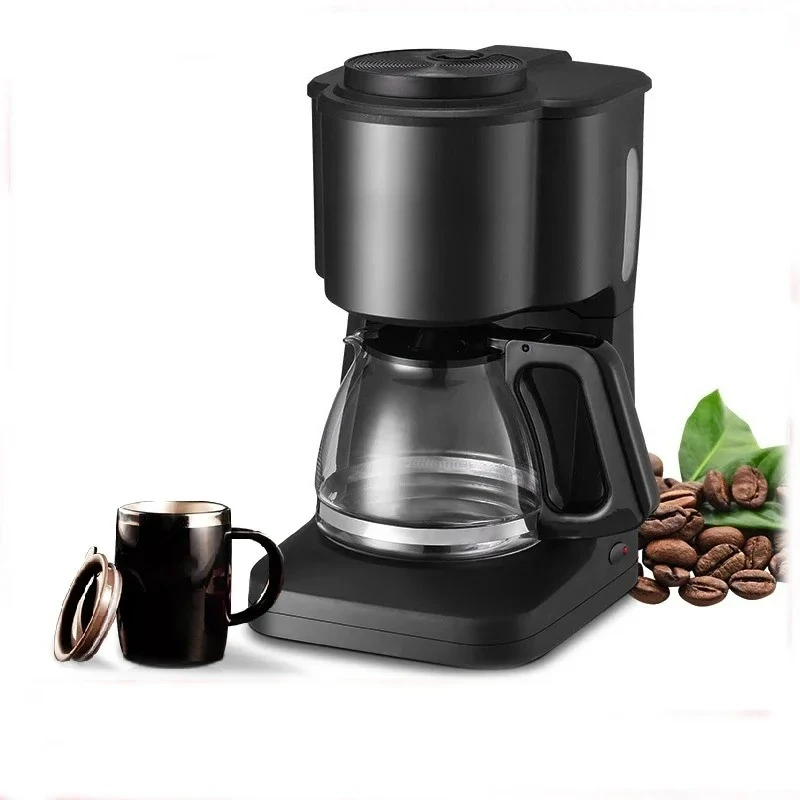 

L # Fully Automatic Electric Drip Coffee Maker Machine Home Kitchen Appliances Portable Filter Coffee Maker 6 Cup Milk Coffee P