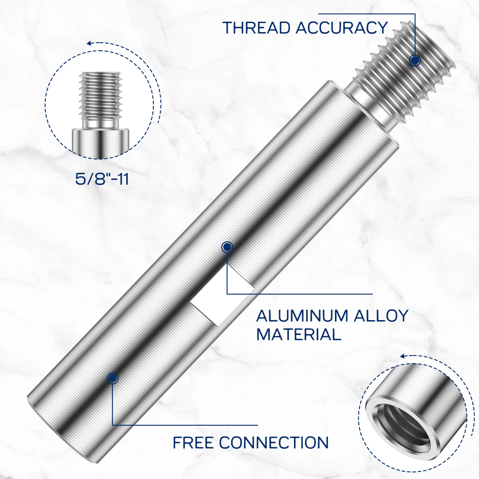3Pcs Angle Grinder Extension Rod 3/4/5.5 Inch M14 Angle Grinder Extension Shaft Aluminium Alloy Rotary Angle Grinder Lengthen