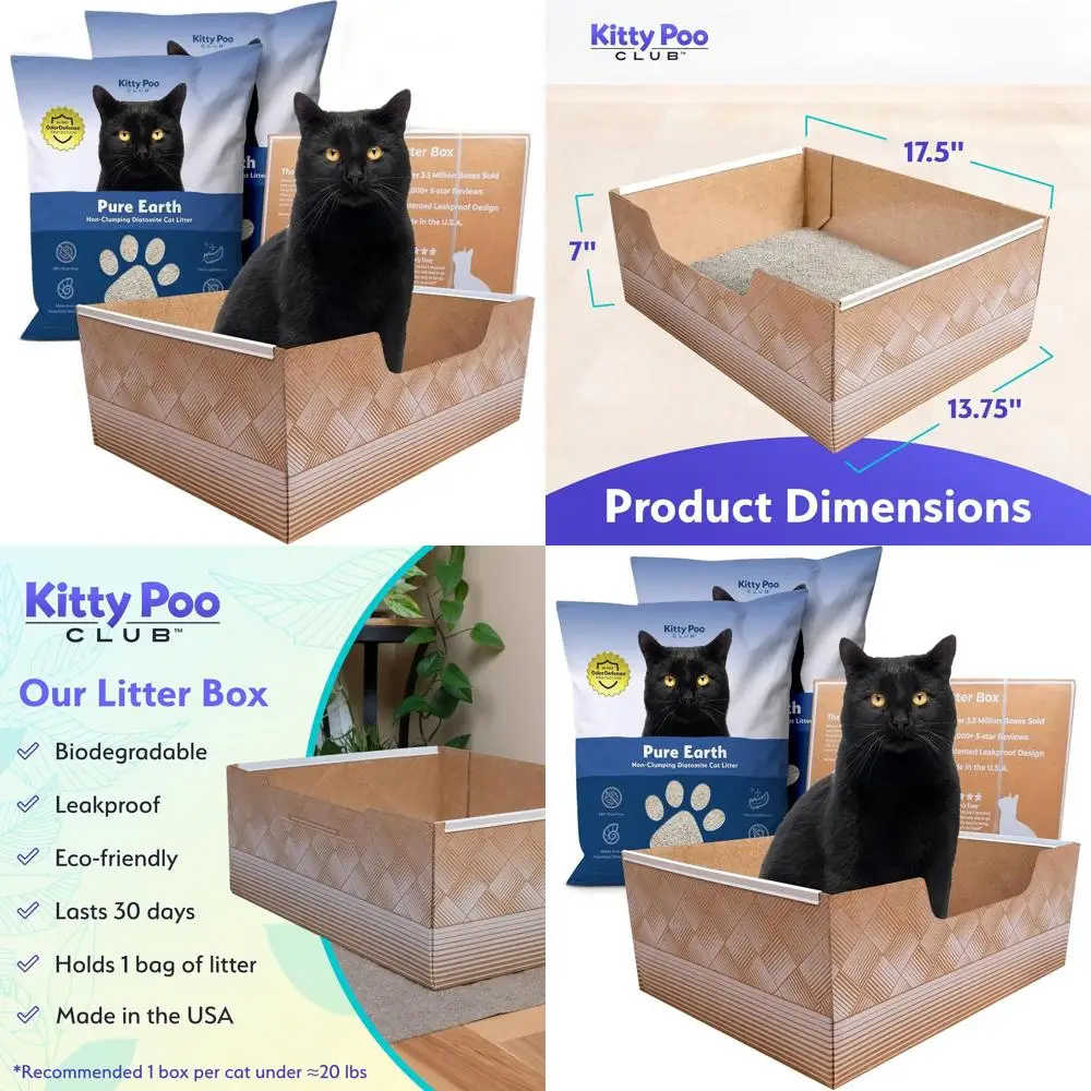 

Одноразовый лоток для кошек (2 шт.) с наполнителем из диатомита | Контроль запахов и возможность вторичной переработки | Идеально подходит для путешествий, домов с несколькими кошками и ежедневного использования.