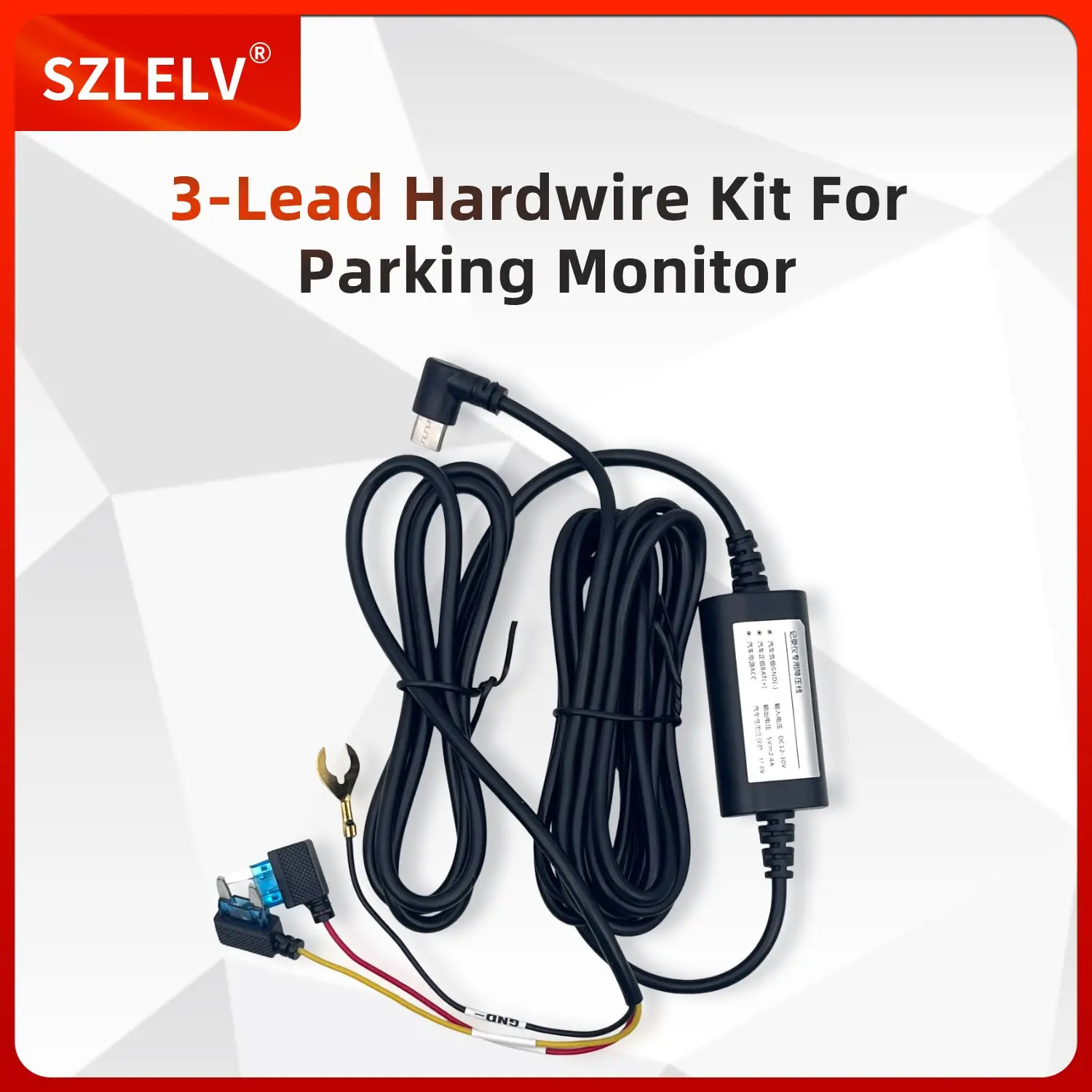 12 24V to 5V 2.5A Type C Hardwire Kit for Dash Cam with ACC Function, 24H Parking Monitor  Low Voltage Protection Car DVR