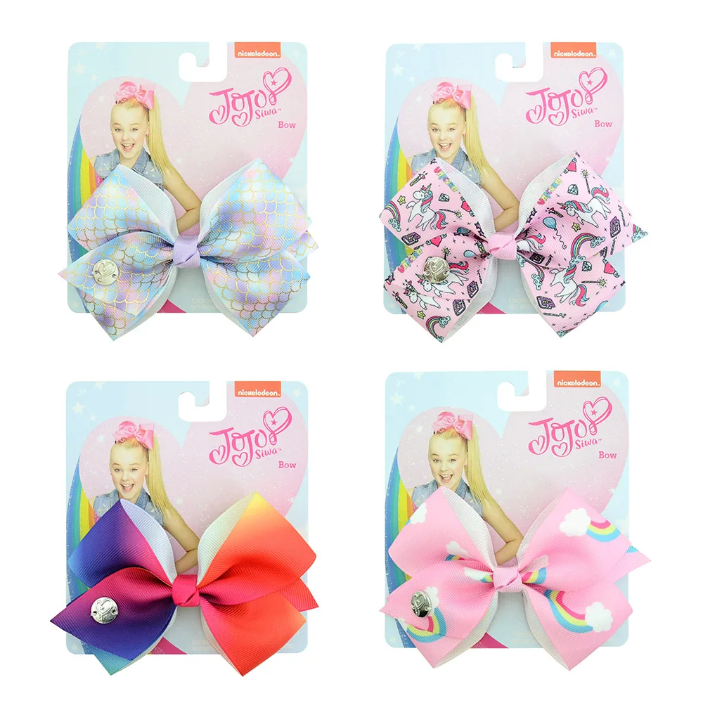 

1 Piece 5 Inches JOJO Siwa Unicorn Memaid Hair Bows With Clip For Kids Girls Boutique Hair Clip Hairgrips Hair Accessories 892