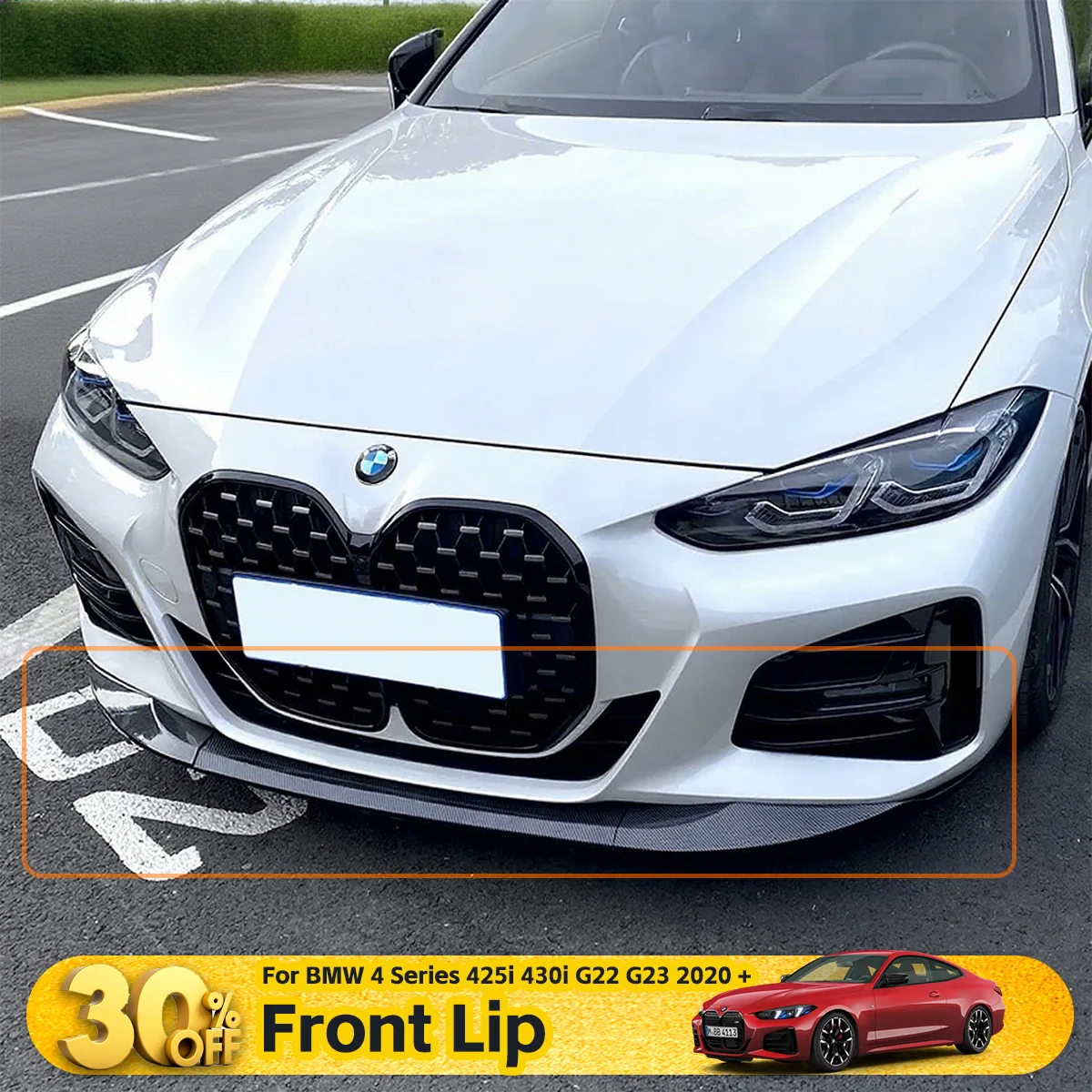 

Front Bumper Lip Splitter For BMW 4 Series 425i 430i G22 G23 2020+ Auto Exterior Modification Parts Body Car accessories BodyKit