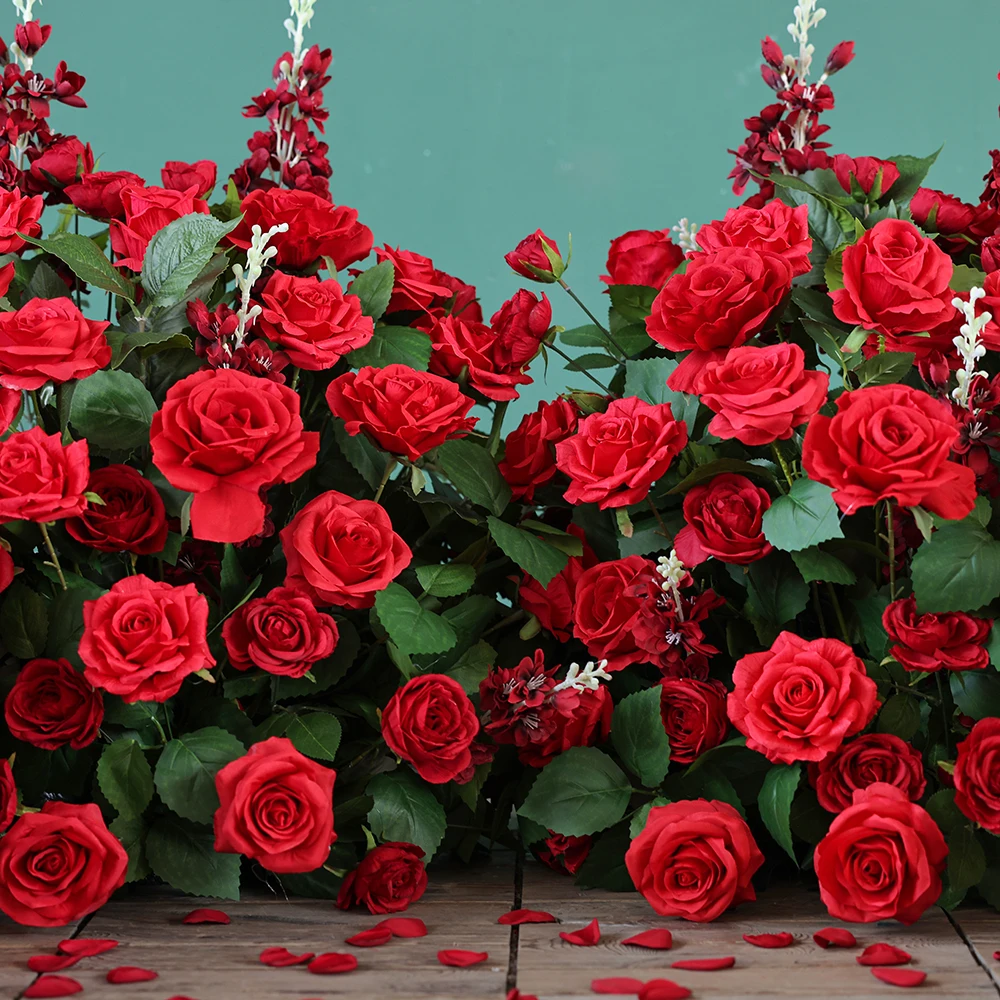 Linha de flores vermelhas arti - Home Decor Garland avaliação e preço