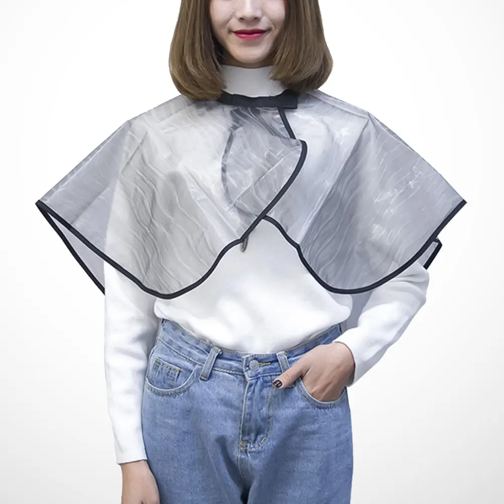 

Grey Short Professional Salon Hairdressing Cape Waterproof for Hair Dye Perm Coloring Straightening Shampoo Hair Cutting Makeup