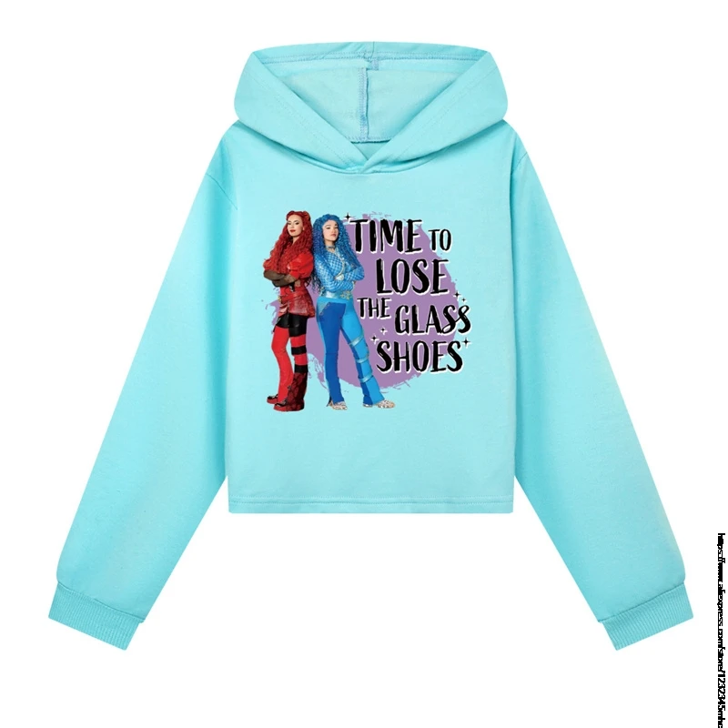 

New Descendants 4 Teens Girls Hoodie Casual Cartoon Children's Top Spring and Autumn Girls' Short Sweater Comfortable Top Gift
