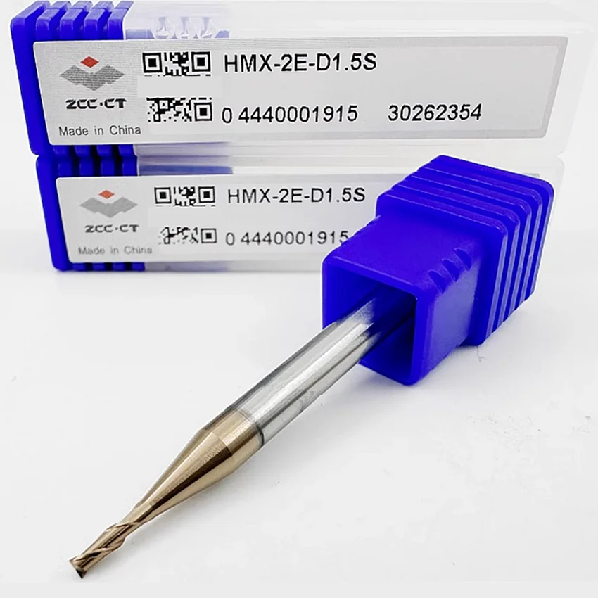 HMX-2E-D1.5S ZCC.CT HMX-2E Two edge straight shank flat end milling cutter D1.5*4*4*50 2F Flat End Mill 2 Flutes Flat End Mills