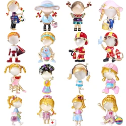 Enamel Painted Girls Brooches for Women Unisex Firefighter Character Pins Banquet Party Backpack Gifts Jewelry Accessories