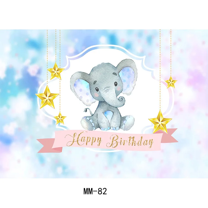 Wild One Newborn Party Elephant Photography Backdrops Props Hundred days 1st Birthday Animals Photo Studio Background WP-14