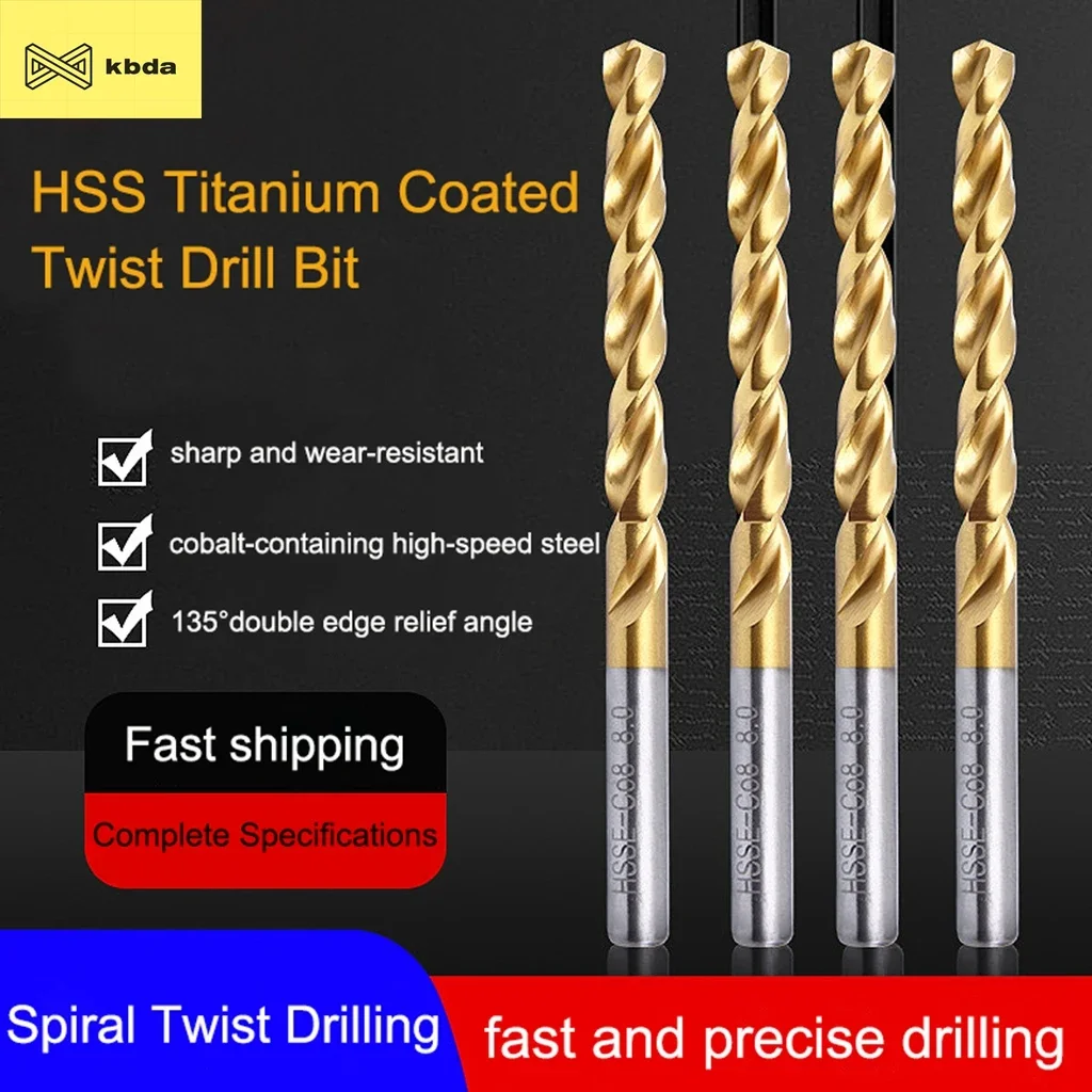 

KBDA 10PCS High Cobalt Titanium Drilling Tools 0.5mm-5.0mm 1mm 2mm 3mm 4mm 5mm HSS Straight Shank Thread Twist Drill Bit