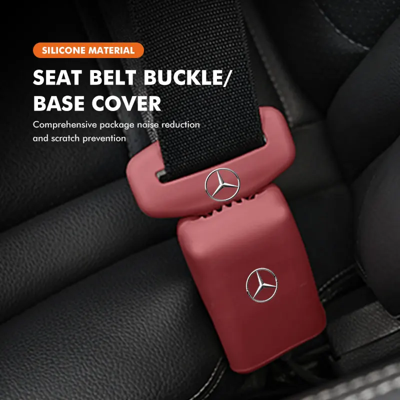 2pcs Silicone Car Seat Safety Belt Protection Buckle Clip Cover For Mercedes Benz AMG A C E S G Class W201 W210 W108 W204 W205
