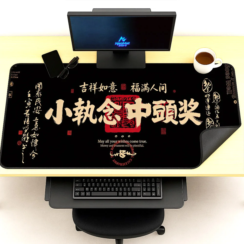 chinese letter mouse mat black office table pads extra large mouse pad gamer pc decoration giant mousepad 120x60 deskpad 140x60