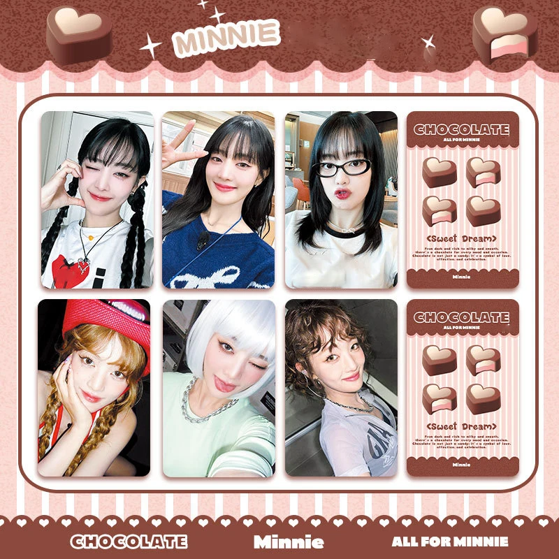 6Pcs/Set KPOP (G)I-DLE Member Selfie Korean Style Photocards Soyeon Miyeon YUQI Shuhua MINNIE Ins LOMO Cards Postcard Fans Gifts