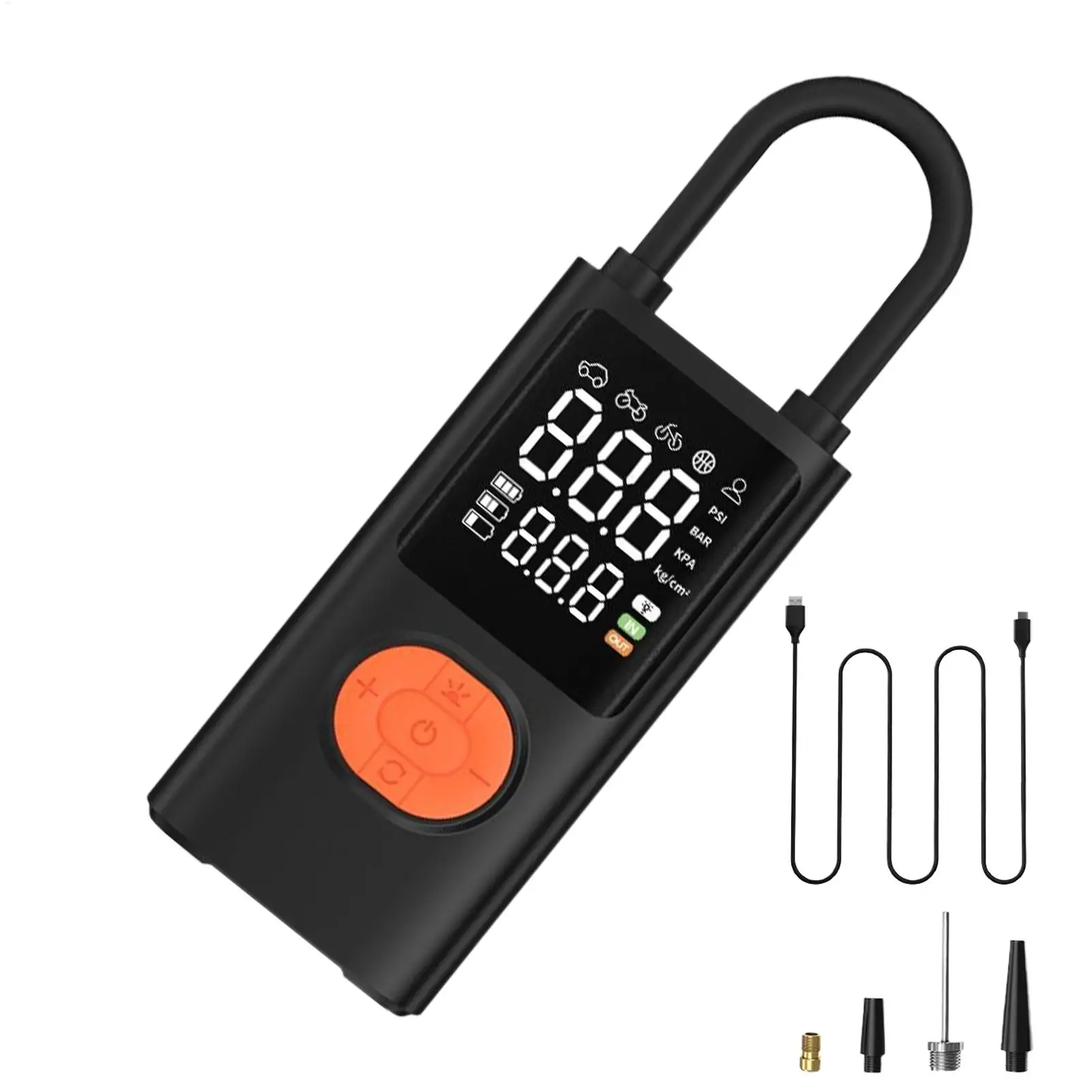 

Air Pump For Car Tires Outdoor Air Pump Rechargeable Light Tire Inflator With Digital Pressure Gauge For Motorcycle Truck Ball