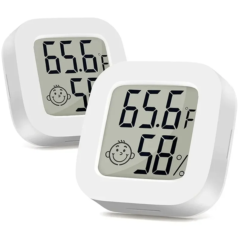 LCD Electronic Digital Thermometer and Hygrometer Indoor and Outdoor Thermometer and Hygrometer Clock Thermo-hygrometer Humidity