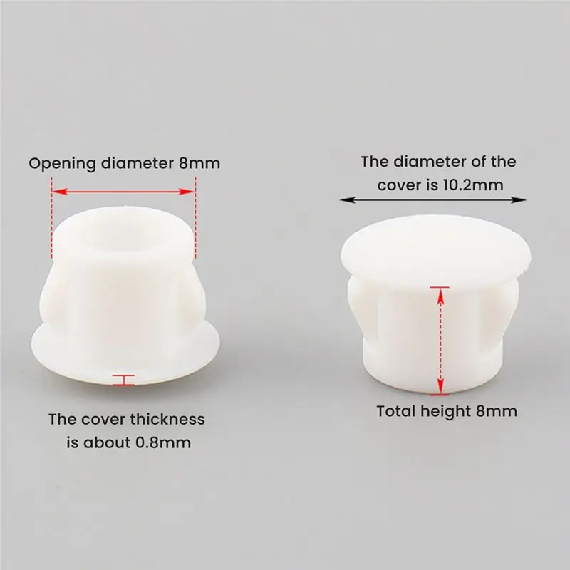 1Set 8 Sizes Plastic Hole Plugs Assortment Flush Type Snap In Locking Tube Hole Plugs Plastic-A27R