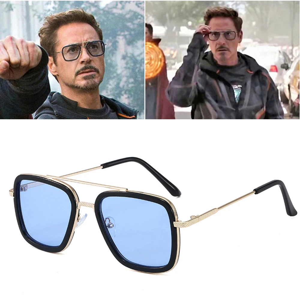 

High Quality Iron Man Tony Stark Fishing Sunglasses Square Outdoor Sport Fishing Glasses Men Spider Eyewear Sports Sun Glasses