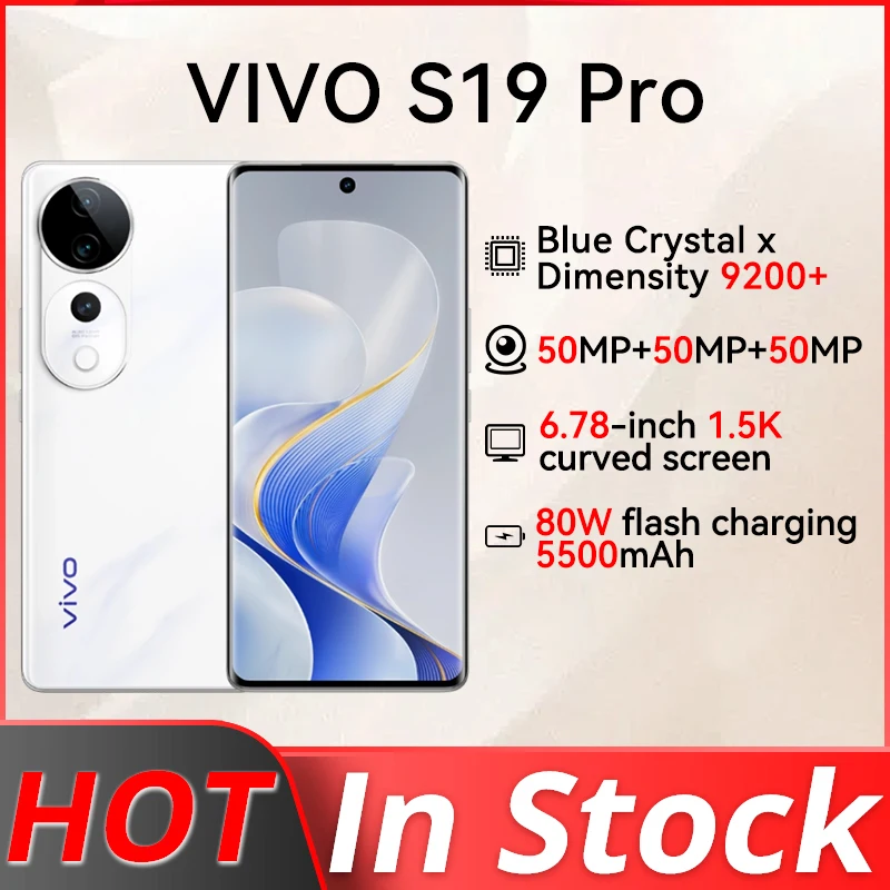 Original VIVO S19 Pro 5G Dimensity 9200+ 6.78 Inch 120Hz AMOLED Screen 50MP OIS Camera 5500mAh 80W SuperVOOC OTA NFC