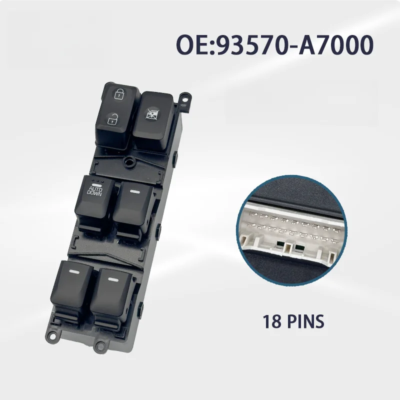 Window Switch 93570-A7100 For Kia For K3 2014-2018 For Cerato For Forte 2013-2017 Power Window Regulator Control Button LHD 2