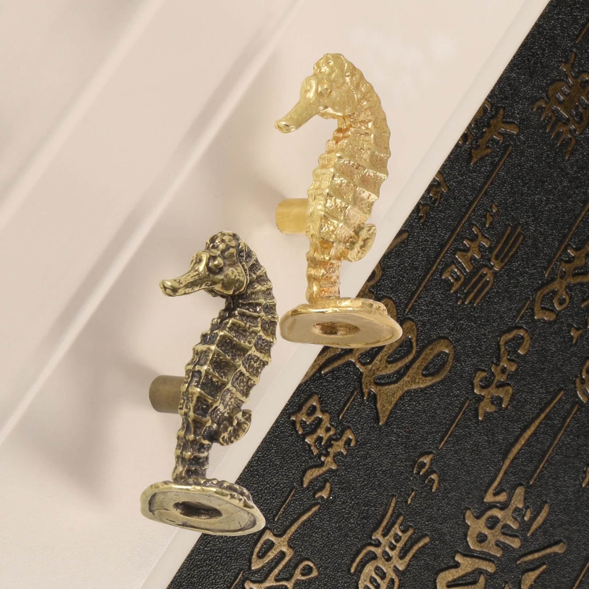 Ocean Animal Big Seahorse Door Handles Cabinet Pulls Door Metal Handle Knobs Brass Knobs Decorative Drawers DIY
