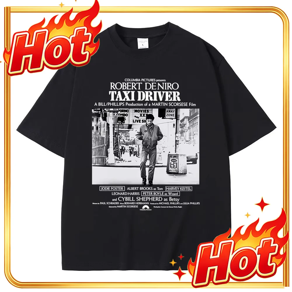 Custom Limited Classic Horror Thriller Movie Movie Taxi Driver Robert De Niro Graphic T-shirts Men Women Casual Cotton Vintage T