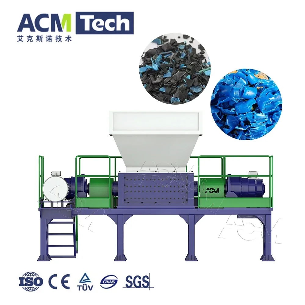 ACMTECH Hot Sale plastic shredder waste plastic recycling machines pipe shredding machines double shaft shredder machine