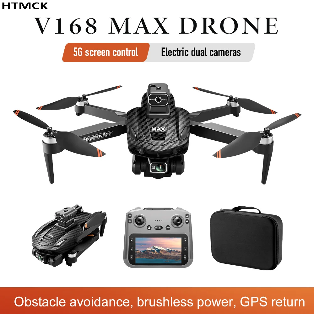 HTMCK 8K HD GPS Drone 5G WiFi FPV 360° Obstacle Avoidance Brushless RC Quadcopter with Large Screen Remote Control