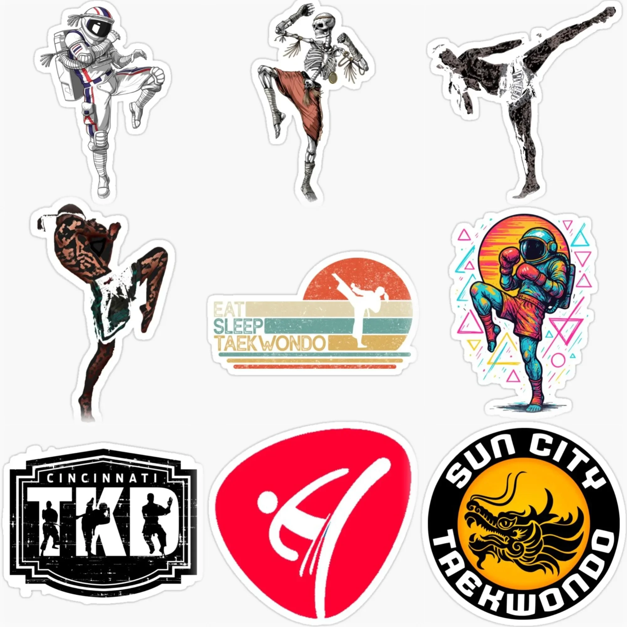 

Taekwondo Combat Boxing Creative PVC Car Stickers Accessories Bicycle Helmet Window Wall Decal Customizable Size