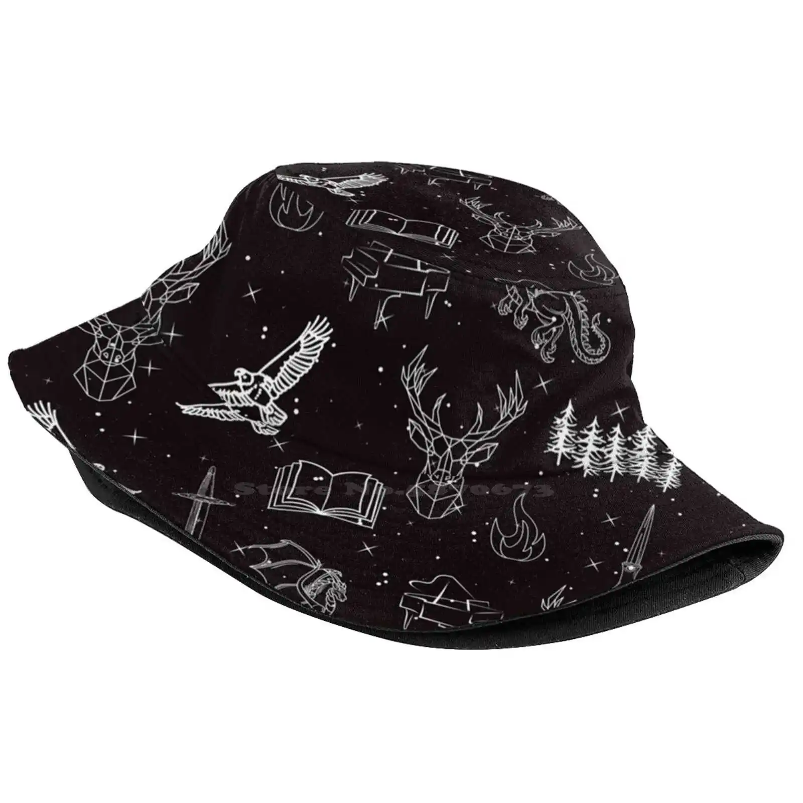 Throne Of Glass Pattern Sun Cap Fisherman Hat Bucket Hats Throne Of Glass Pattern Tog Aelin Rowan Whitethorn Terrasen Lord Of