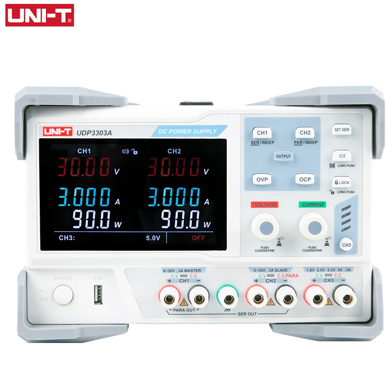 UNI-T UDP3303A High Precision Industrial Linear DC Programmable Power Supply 30V 3A Regulator 3 Channel Output Digital Display