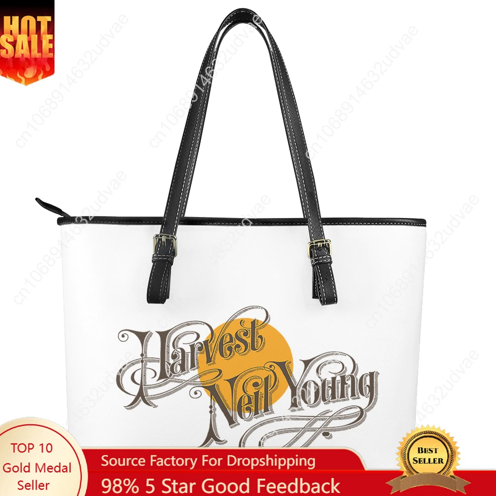 

Neil Young Handbag Womens Mens Personalized Tote Bag Fashion Shoulder Bag Business Commuter Leather Purse Grocery Bag Gift