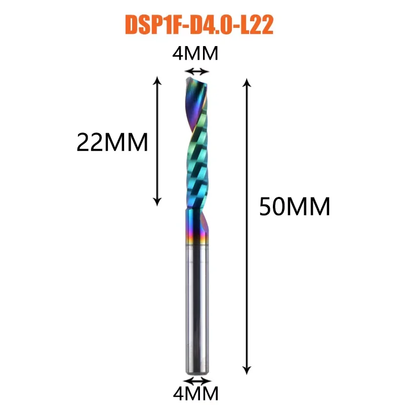 1pc AAAAA Einzelne Flöte Hartmetall Spirale Schaftfräser 3,175, 4,5,6mm Aluminium Fräser Gravur Holzbearbeitung Acryl DLC Beschichtung